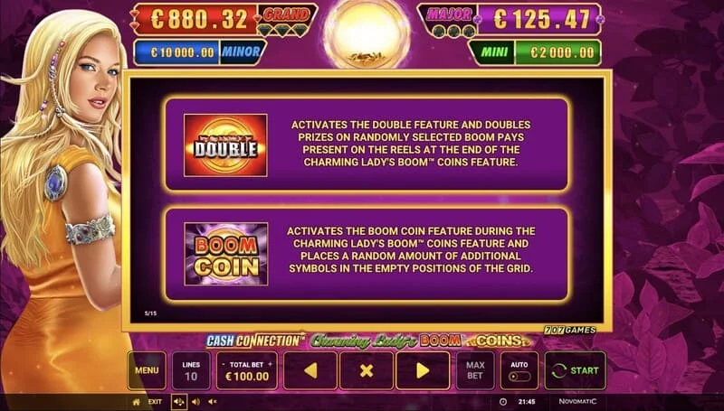 Cash Connection - Charming Lady's Boom Coins - რთული Boom Coin მულტიპლიკატორით